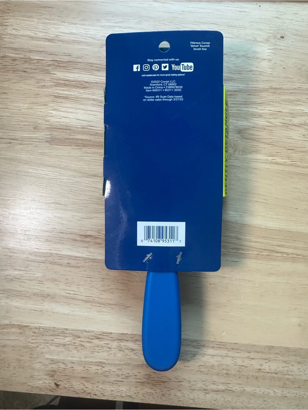 Conair Gently Detangle Paddle Brush - Blue square